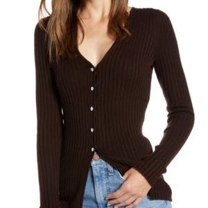 Something Navy Brown Cardigan
